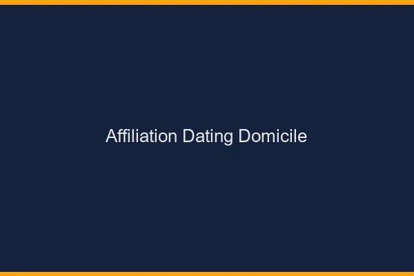 Affiliation dating depuis son domicile
