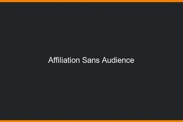 Affiliation dating sans audience