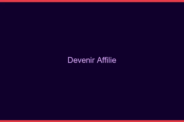 Devenir affilié