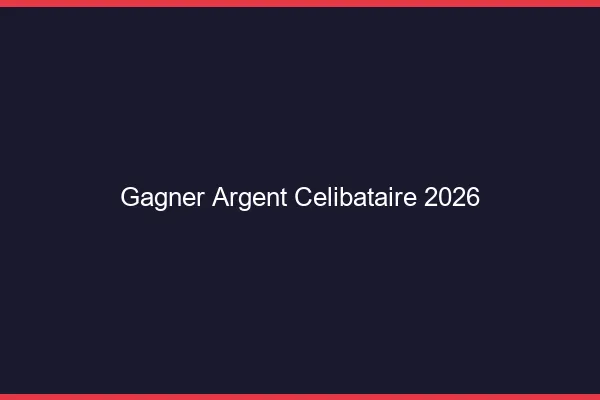 Gagner de l'argent niche célibataire en 2026