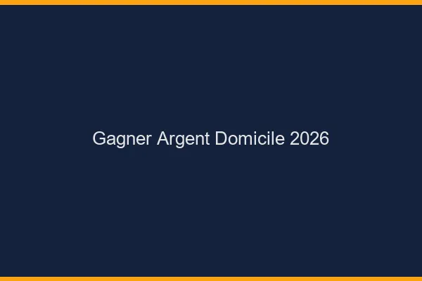 Gagner de l'argent à domicile en 2026