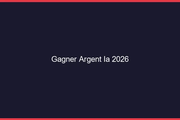 Gagner de l'argent avec l'ia en 2026