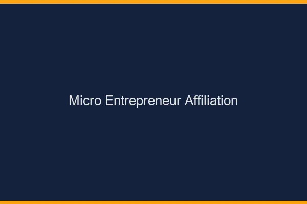 Micro-entrepreneur en affiliation dating
